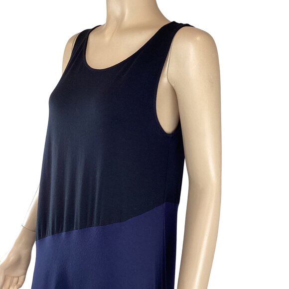 Eileen Fisher Womens Asymmetrical Colorblock Dress Size Small Knit Black &‎ Blue - Picture 7 of 12